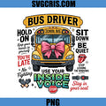 School Bus Driver PNG, Funny Driver Rules Design PNG