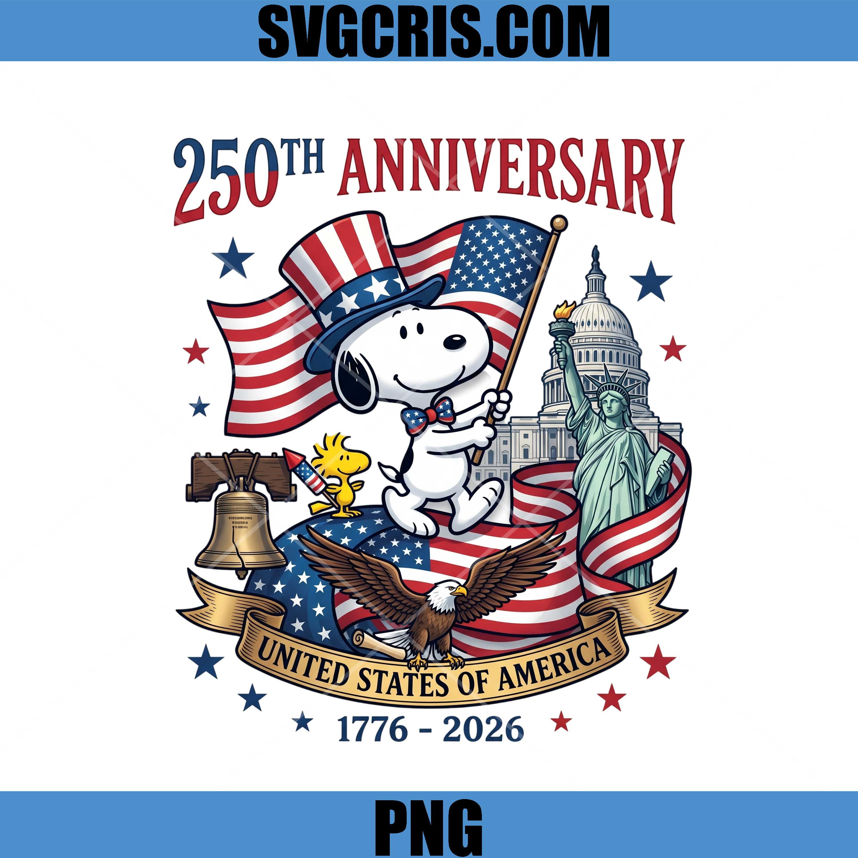 Snoopy 250th Anniversary USA 1776 2026 PNG, United States 1776 2026 PNG
