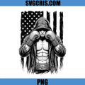 Boxing Fighter With USA Flag PNG, Muscular Athlete PNG