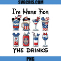 Im Here For The Drinks PNG, Patriotic Drinks Mickey PNG