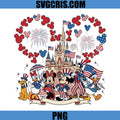 Mickey Minnie 4th Of July Castle PNG, Patriotic Disney PNG