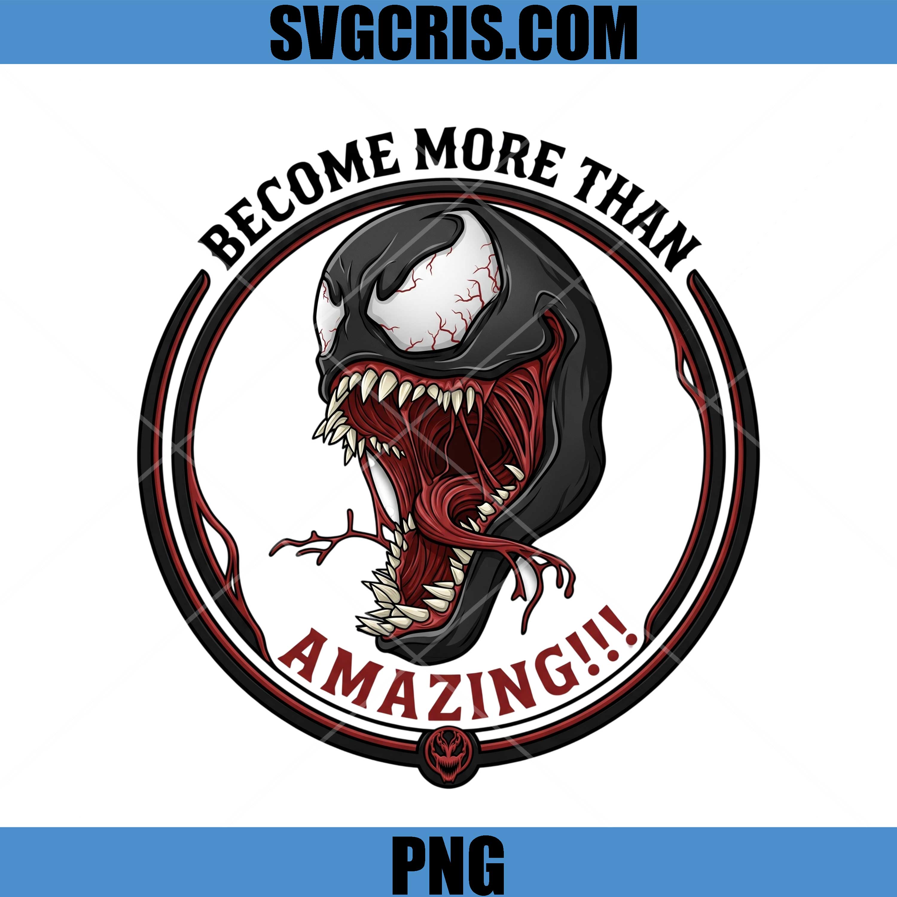 Become More Than Amazing PNG, Venom Monster Horror Face PNG
