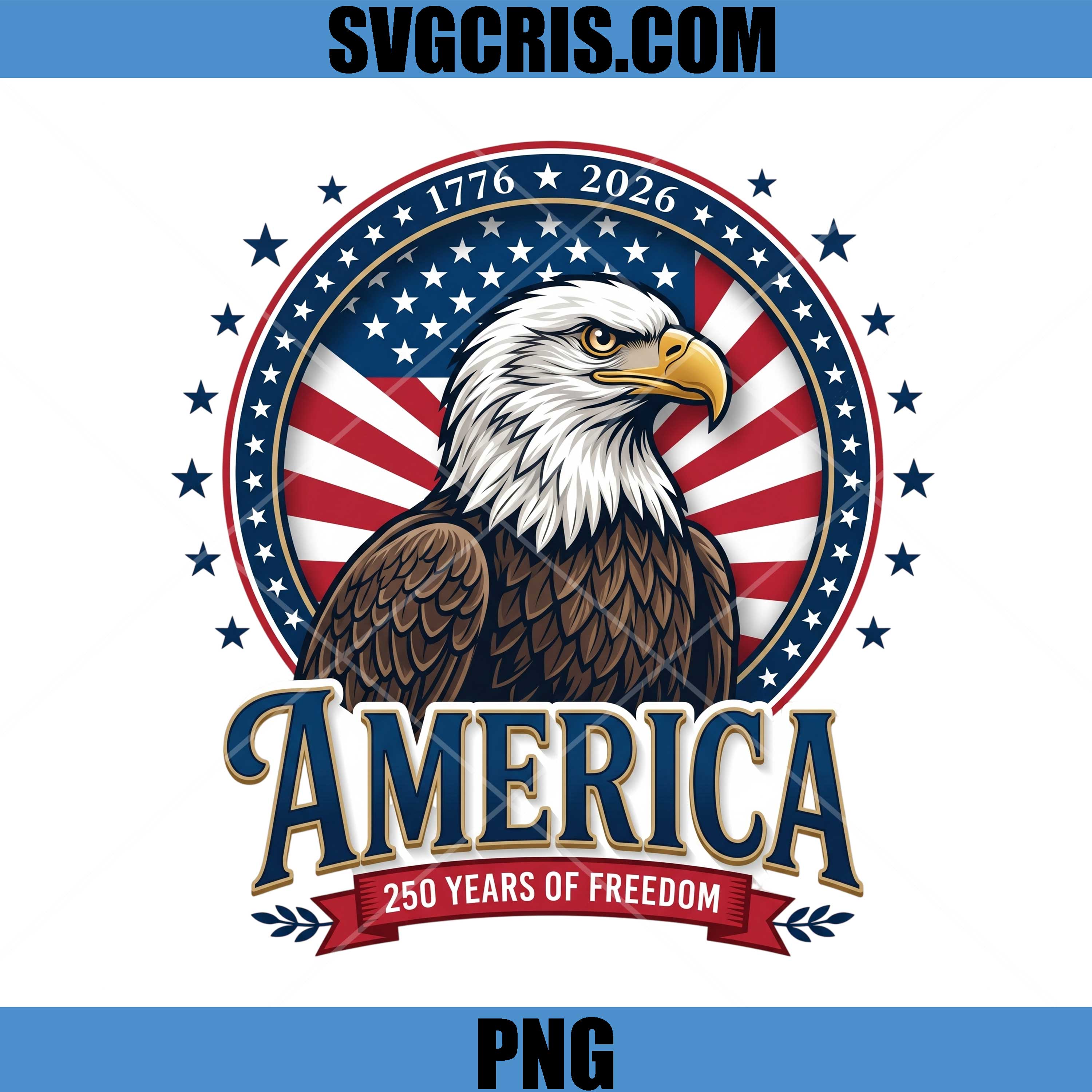 America 250 Years Of Freedom Eagle PNG, America 1776 2026 Eagle Flag PNG