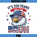 Its 250 Years 1776 2026 Bruh Eagle PNG, 1776 2026 Patriotic PNG