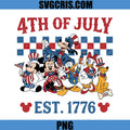 Disney 4th Of July Friends PNG, Patriotic Mickey PNG