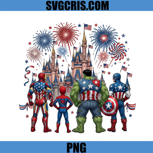 Avengers 4th Of July Castle PNG, Patriotic Marvel PNG