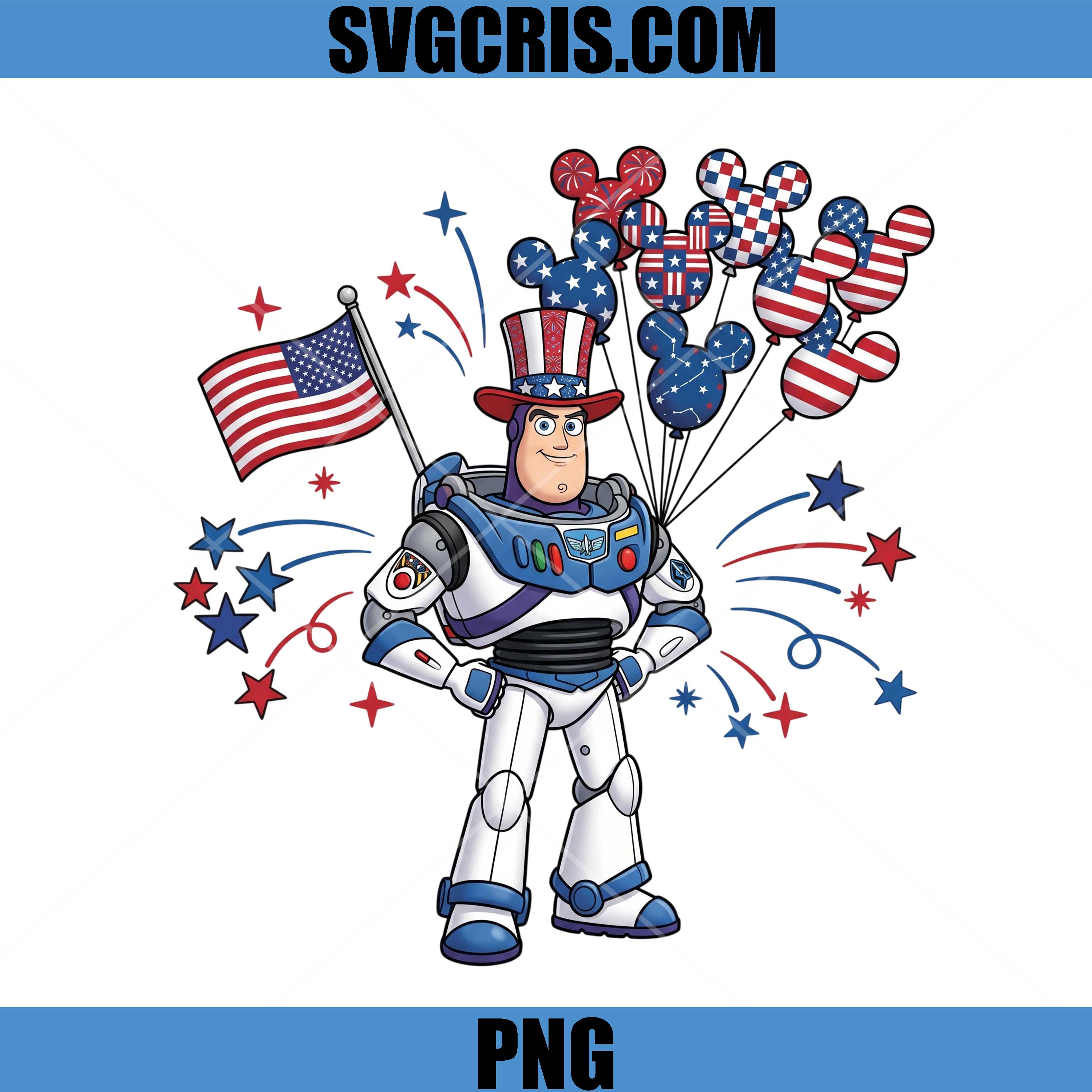 Buzz Lightyear July 4th PNG, Disney Patriotic PNG