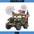 Patriotic Army Jeep PNG, Fourth Of July Fireworks PNG