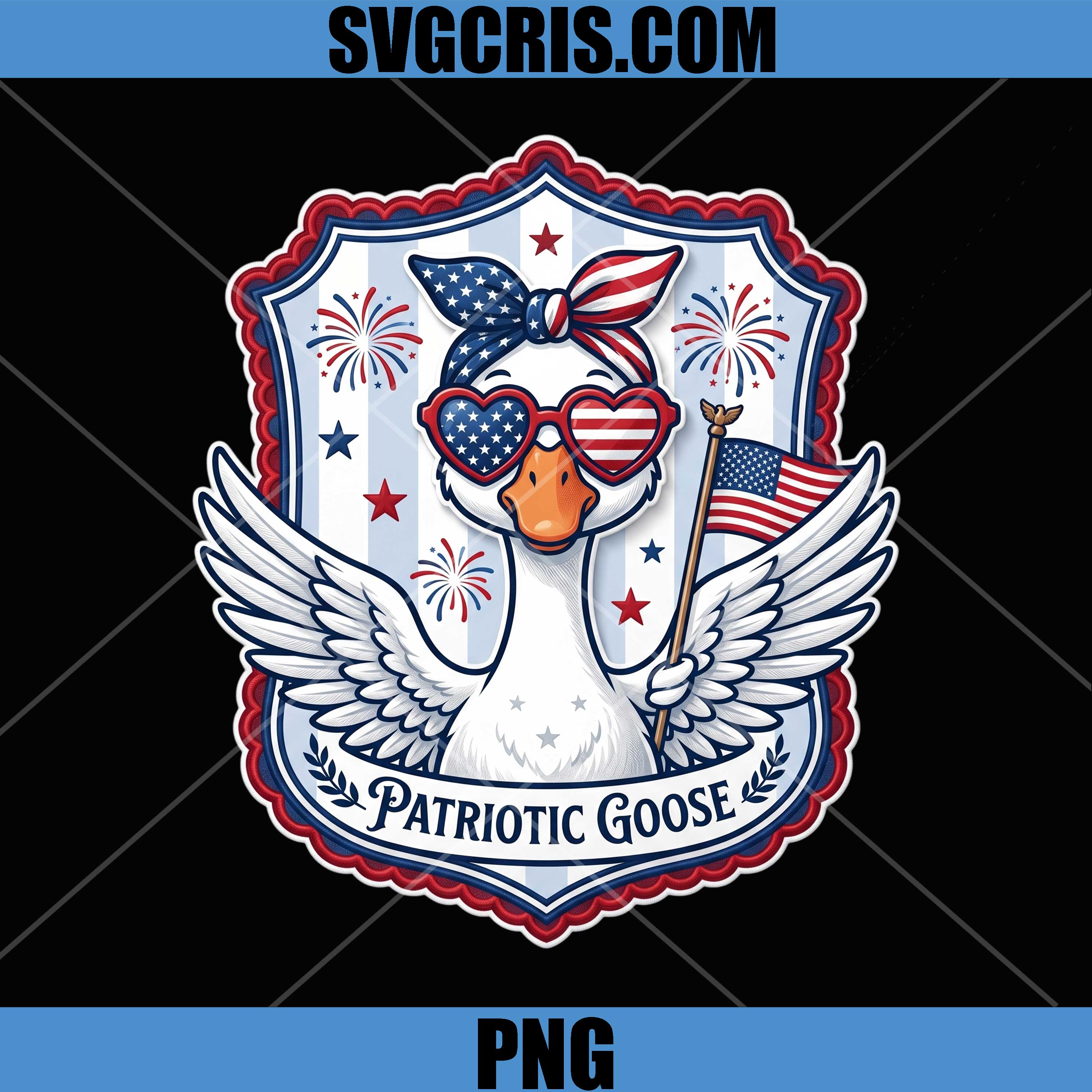 Patriotic Goose America Design PNG, USA Goose Flag PNG