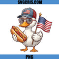 Patriotic Duck Hotdog Design PNG, America Duck PNG