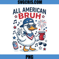 All American Bruh Duck PNG, Duck 4th Of July PNG