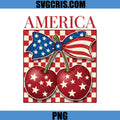 America Patriotic Cherries PNG, USA Flag Bow Cherry PNG