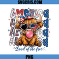 America Highland Cow PNG, Land Of The Free Patriotic PNG