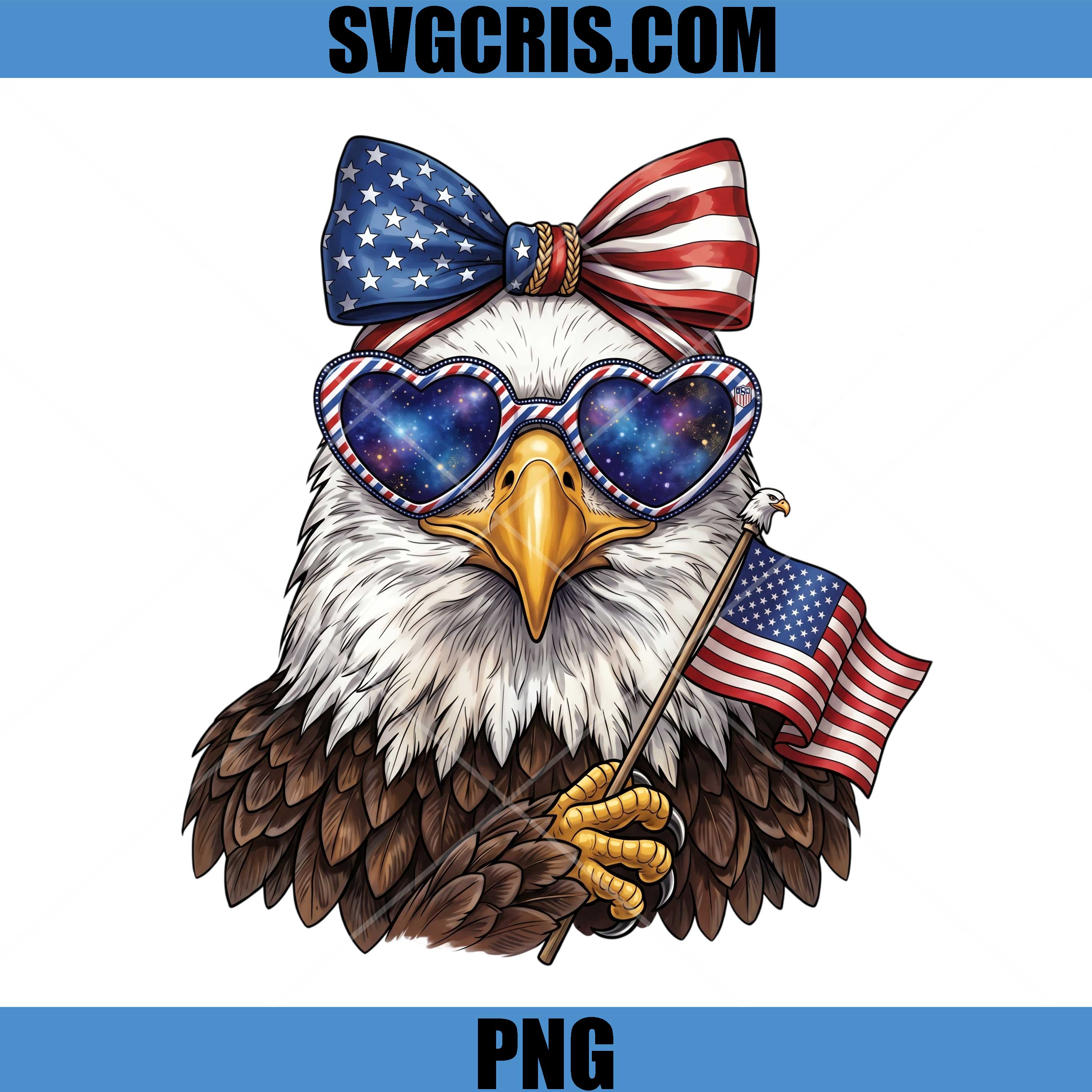 USA Eagle Heart Glasses PNG, Fourth Of July Eagle PNG