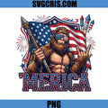 Merica Bigfoot Design PNG, USA Fireworks Sasquatch PNG