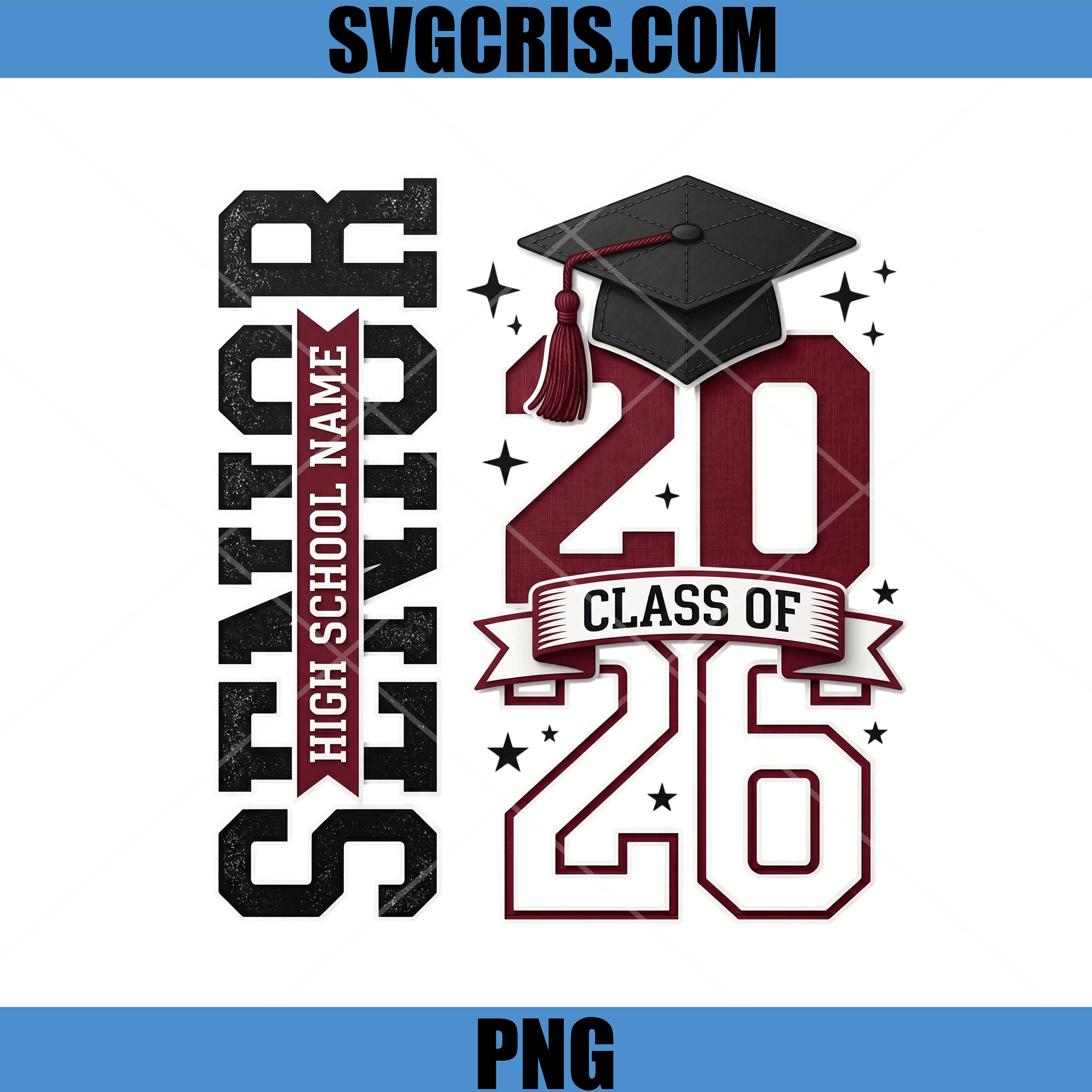 Senior 2026 PNG, High School Class Of 2026 Graduation PNG