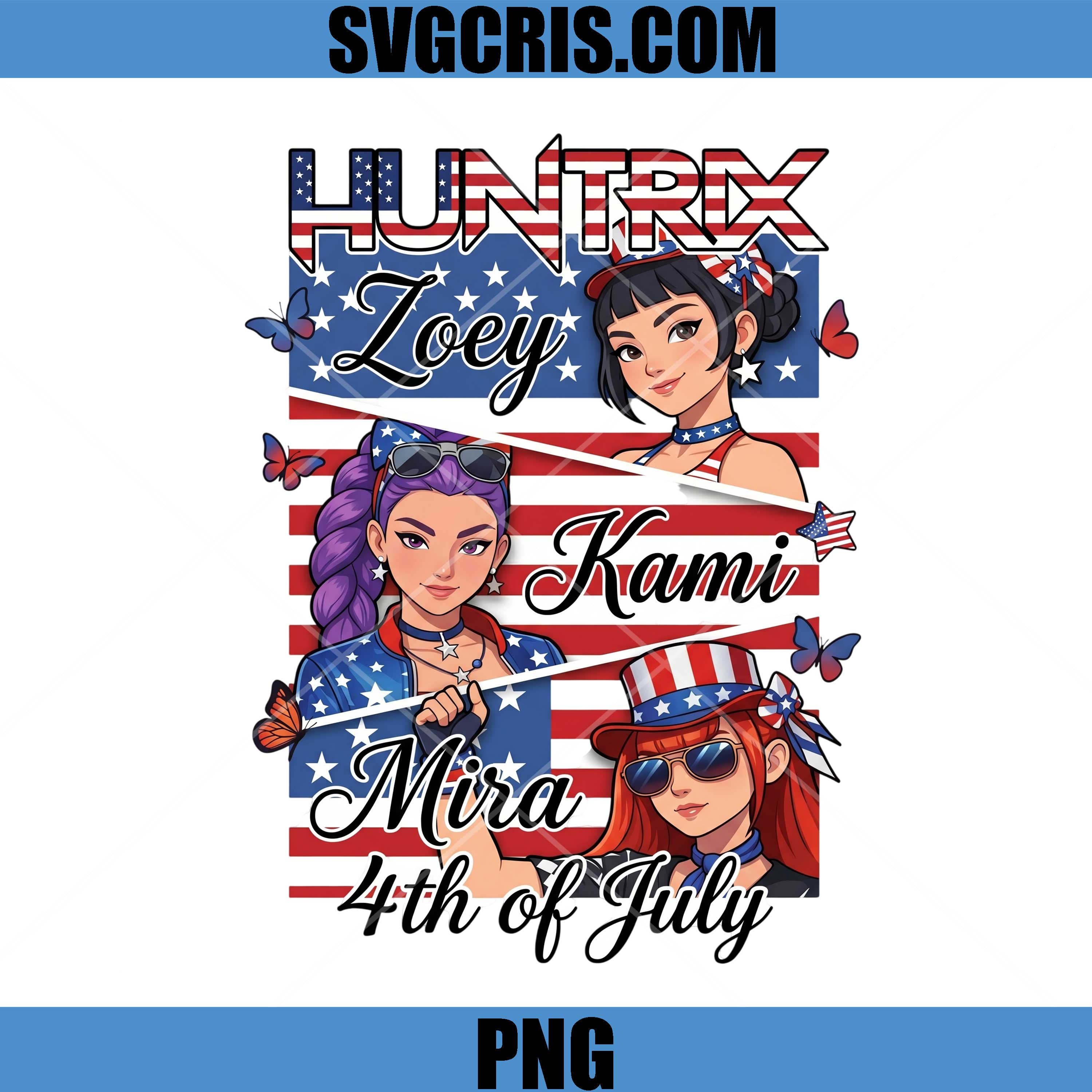 Huntrx Zoey Kami Mira 4th Of July PNG, USA Girls 4th July PNG