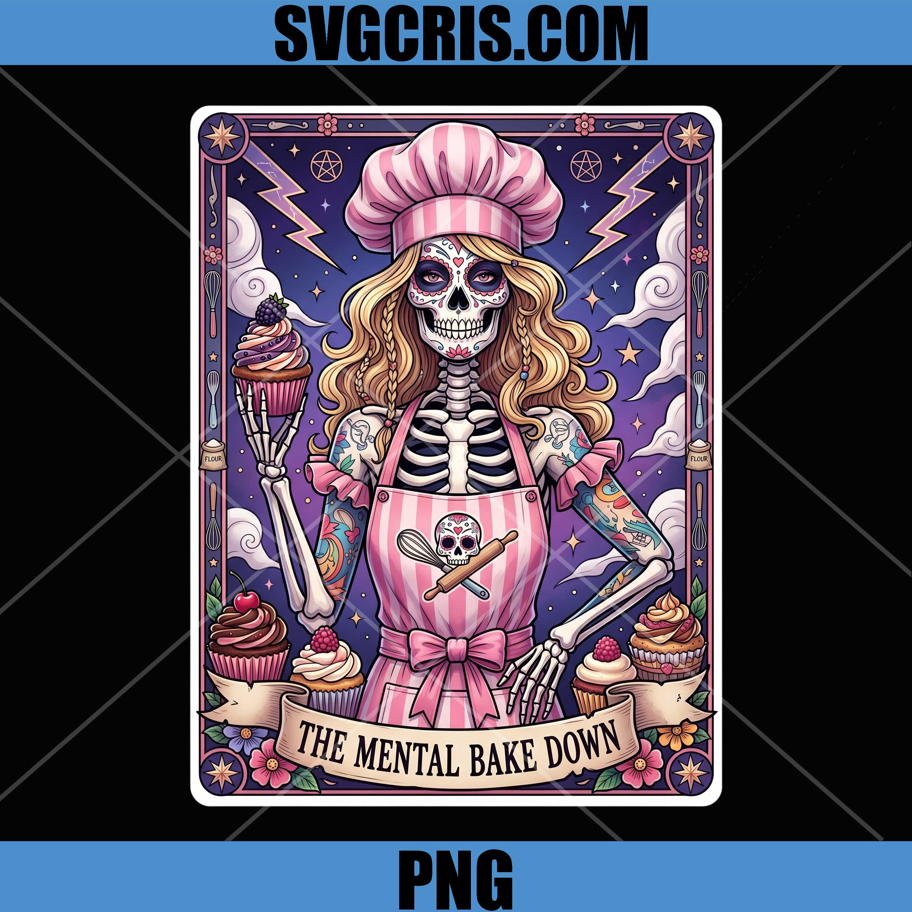 The Mental Bake Down PNG, Skeleton Baker PNG, Gothic Cupcake PNG