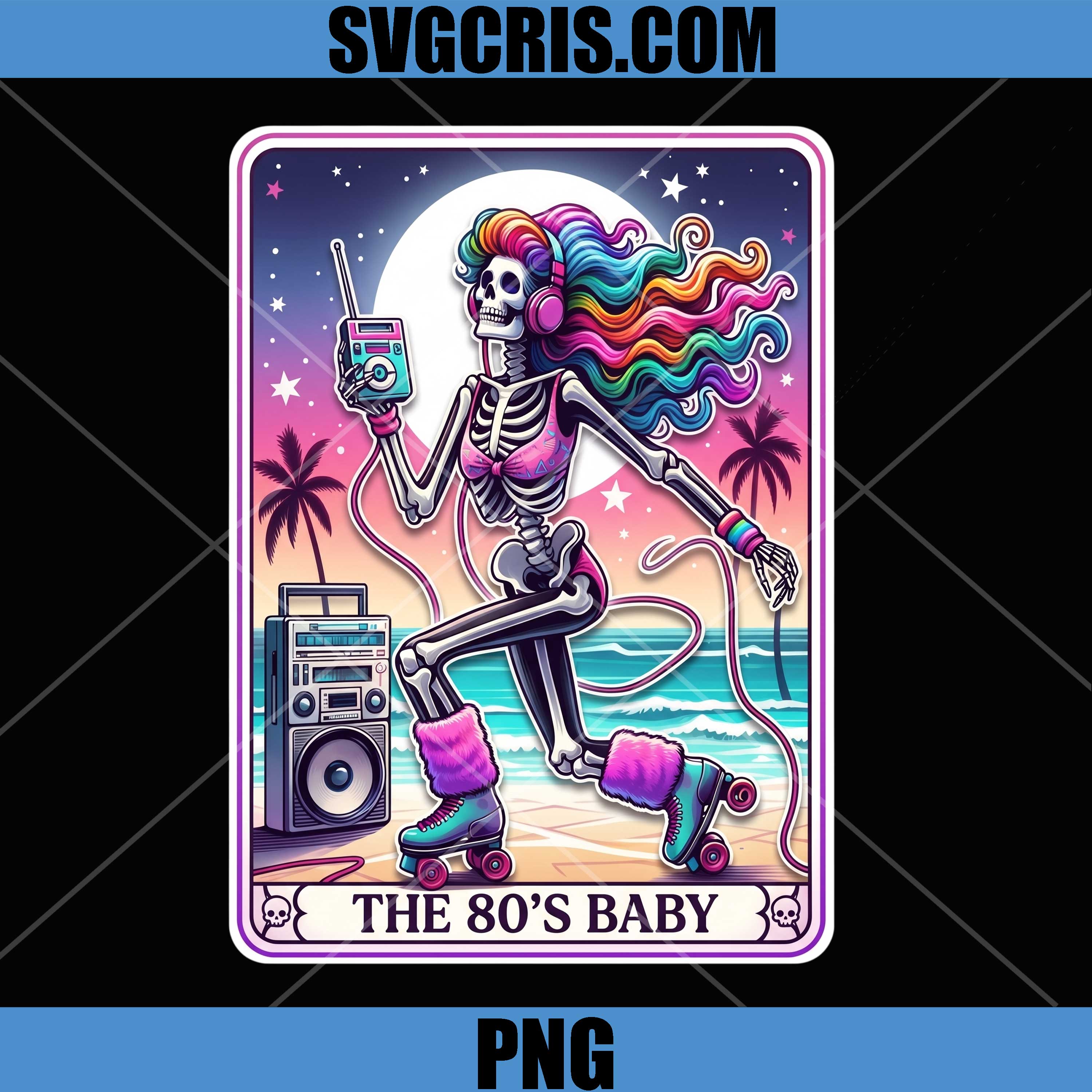 The 80s Baby Skeleton PNG, Retro Roller Skate PNG