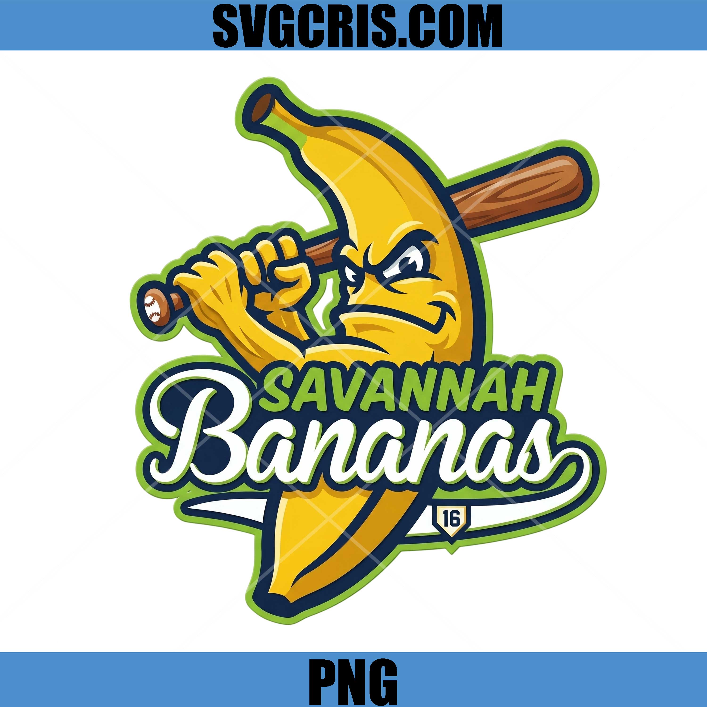 Savannah Bananas Baseball PNG, Funny Banana Team PNG