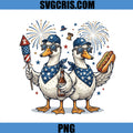 Patriotic Ducks With Fireworks PNG, Fourth Of July Ducks PNG