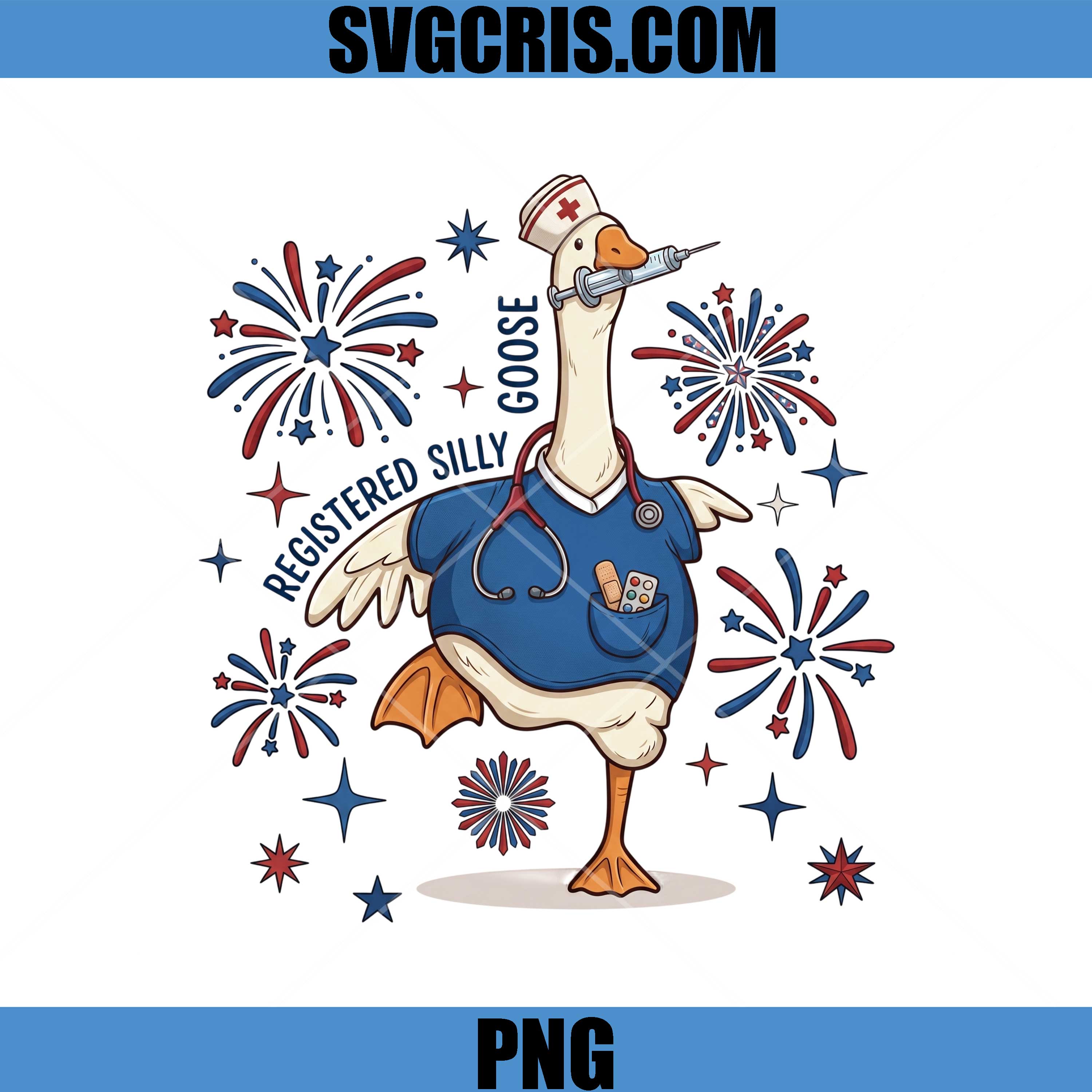 Registered Silly Goose Nurse PNG, Funny Nurse 5th July PNG