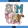 Summer Vibes Floral Leopard Pattern PNG, Cute Daisy Bow Summer PNG