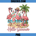 Hello Summer PNG, Flamingo Beach Party PNG, Tropical Flamingo Summer PNG