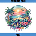 Summer Vibes PNG, Tropical Sunset Beach PNG, Colorful Summer Vacation PNG