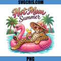 Hot Mom Summer Leopard PNG, Flamingo Pool Party PNG
