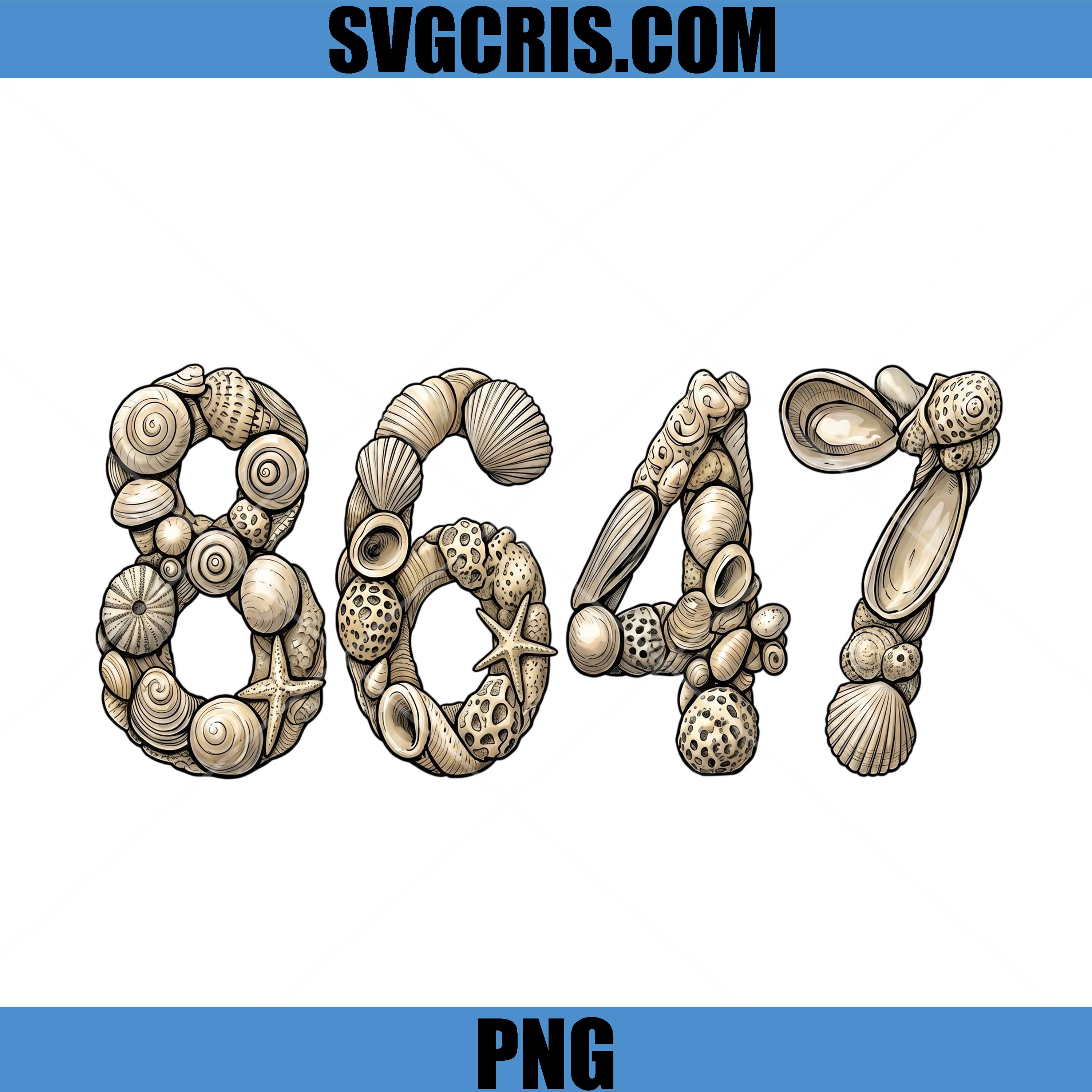 8647 Seashell Typography PNG, Anti Trump 8647 PNG