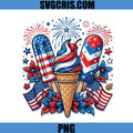 Patriotic Ice Cream Cone PNG, Fourth Of July Dessert PNG