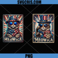 Meowica Patriotic Cat PNG Bundle, American Flag Cat 4th July PNG