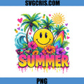 Summer Smiley Face PNG, Tropical Beach Vacation PNG
