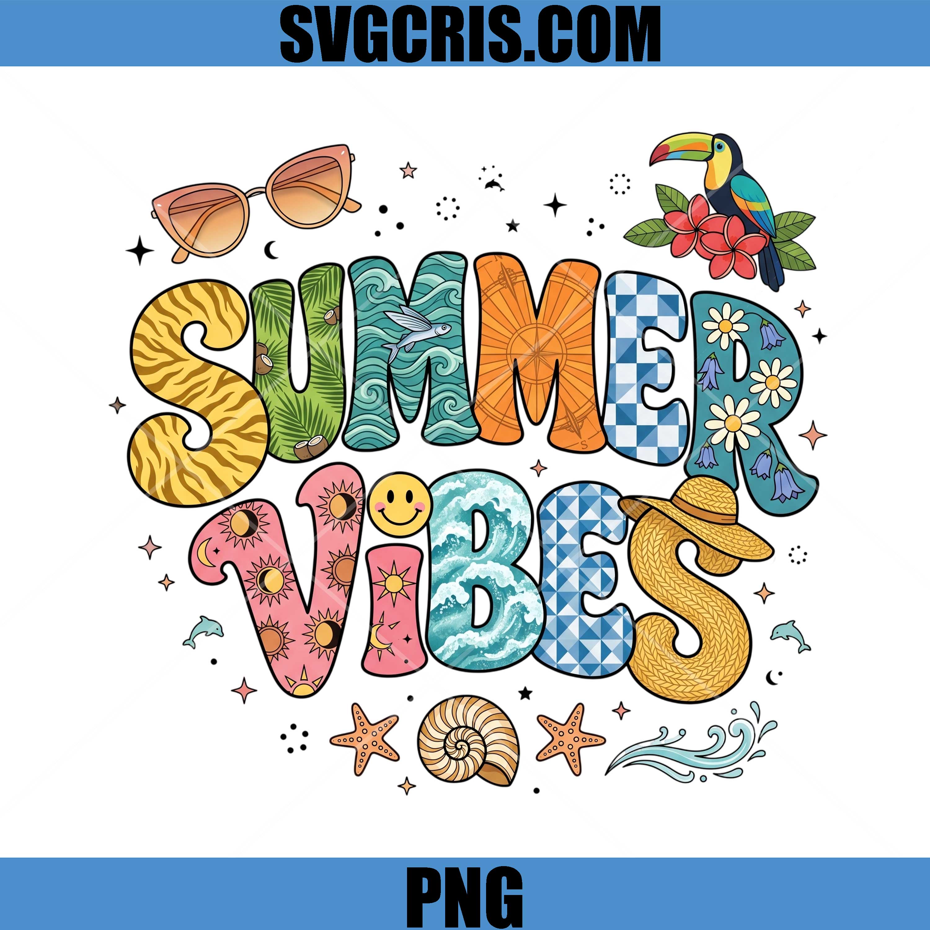 Cute Summer Vibes PNG, Tropical Floral Design PNG