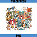 Summer Vibes Retro PNG, Colorful Beach Aesthetic PNG