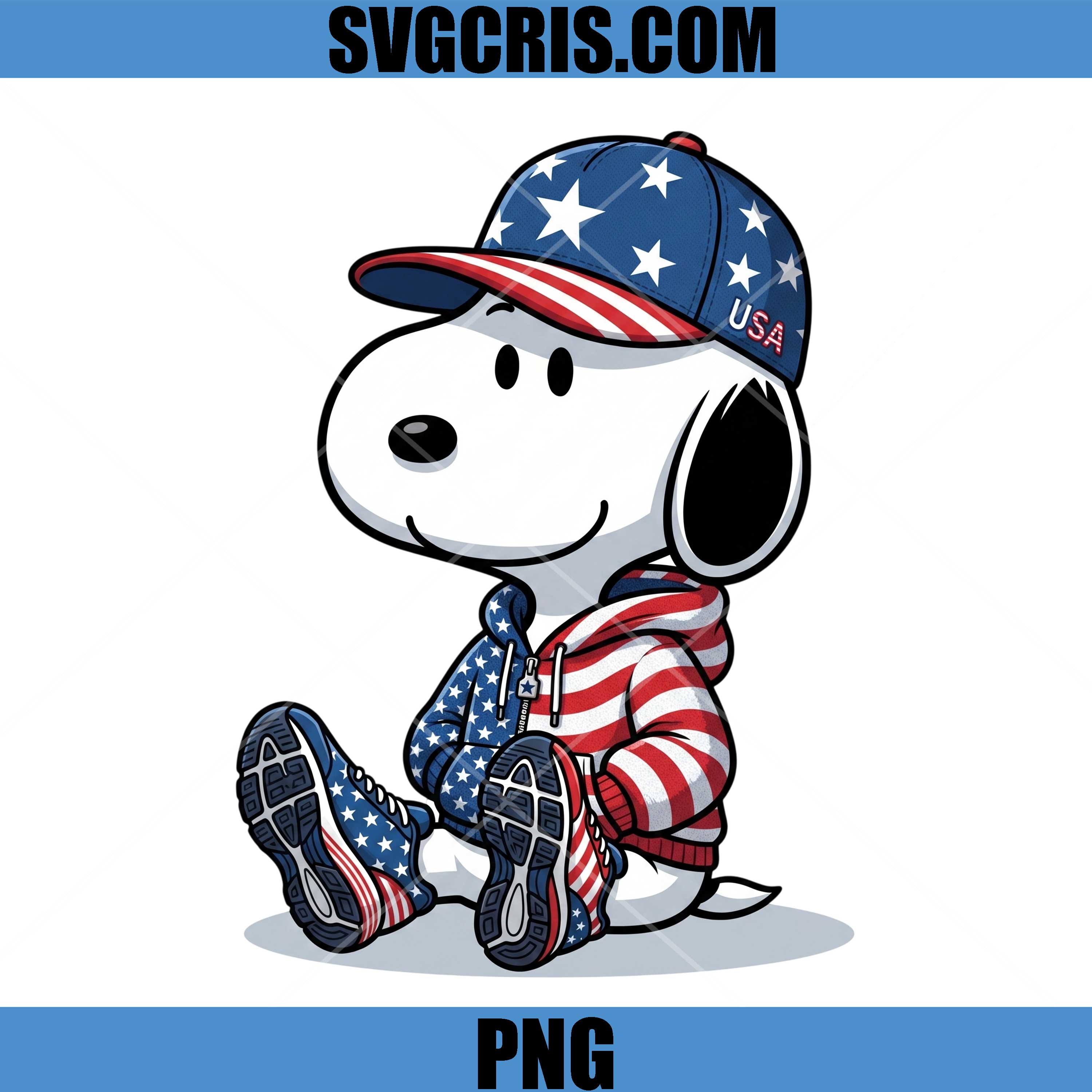Patriotic Snoopy USA Style PNG, Cute USA Snoopy Design PNG