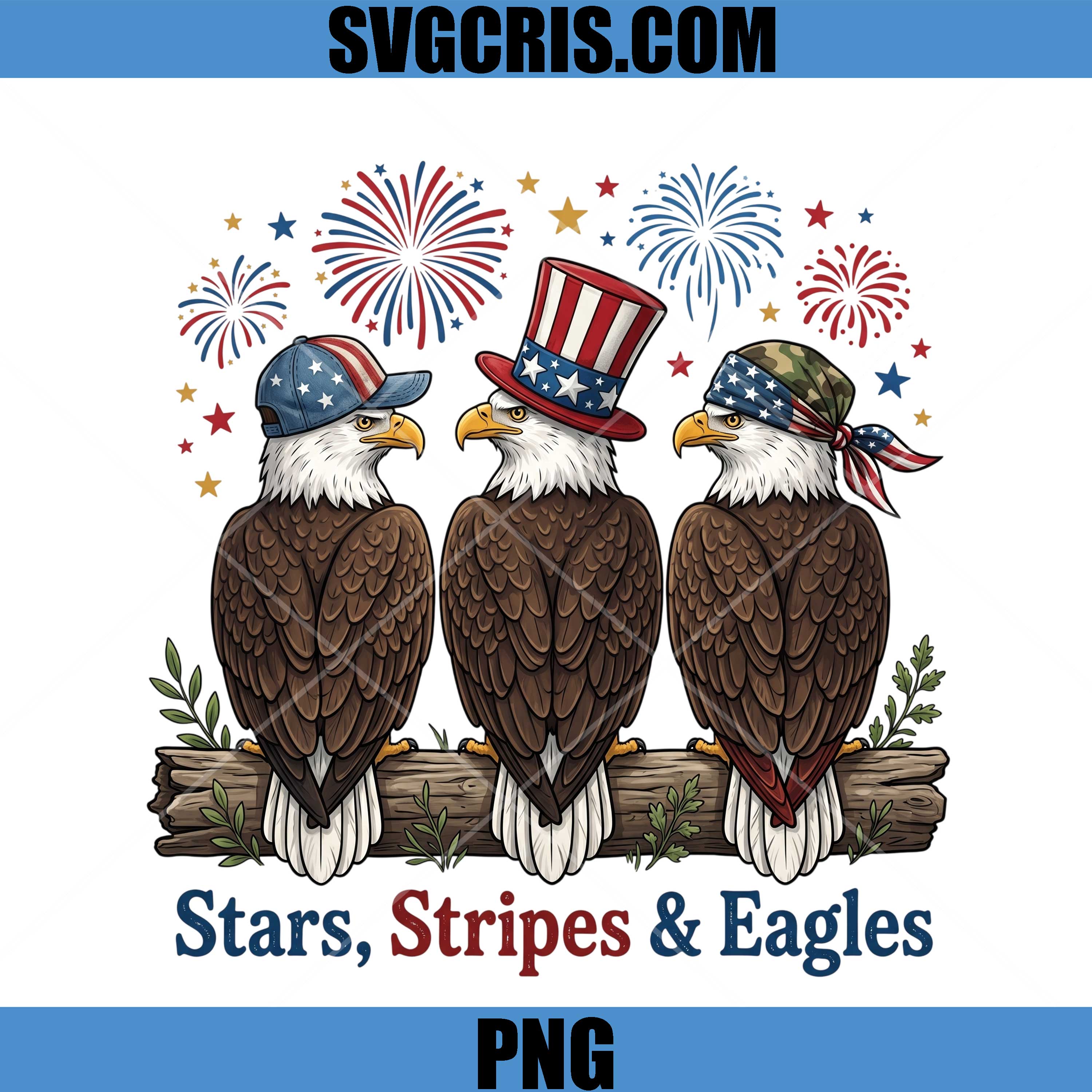 Stars Stripes And Eagles PNG, Patriotic Eagle Trio PNG