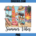 Summer Vibes Beach Vacation PNG, Tropical Sunset Scene PNG