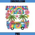 Summer Vibes Tie Dye Van PNG, Tropical Surf Beach PNG