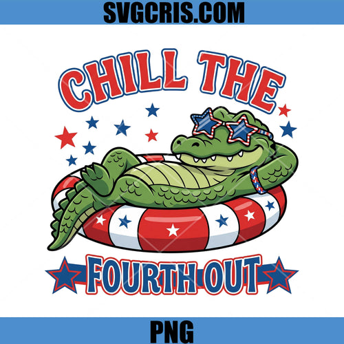 Chill The Fourth Out Alligator PNG, Funny Fourth Of July Gator PNG