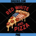 Red White And Pizza PNG, Patriotic Pizza Slice PNG