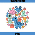 Cute Blue Dino Cartoon PNG, Kawaii Monster Friends PNG