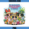 Summer Vibes Powerpuff Girls PNG, Tropical Beach Vacation PNG