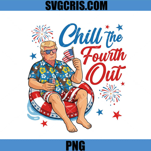 Chill The Fourth Out Trump PNG, Patriotic Pool Float USA PNG, Trump Fourth Of July PNG