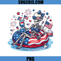 Patriotic Skeleton Pool Float PNG, Fourth Of July Summer PNG