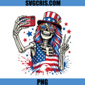 USA Skeleton Taking Selfie PNG, Fourth Of July PNG