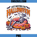 Just Waiting For Halloween Skeleton PNG, Skeleton Donut Float PNG