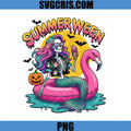 Summerween Mermaid Vibes PNG, Spooky Flamingo Float PNG