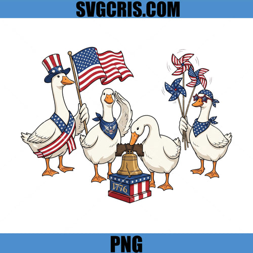 American Goose Squad PNG, Independence Day Geese PNG